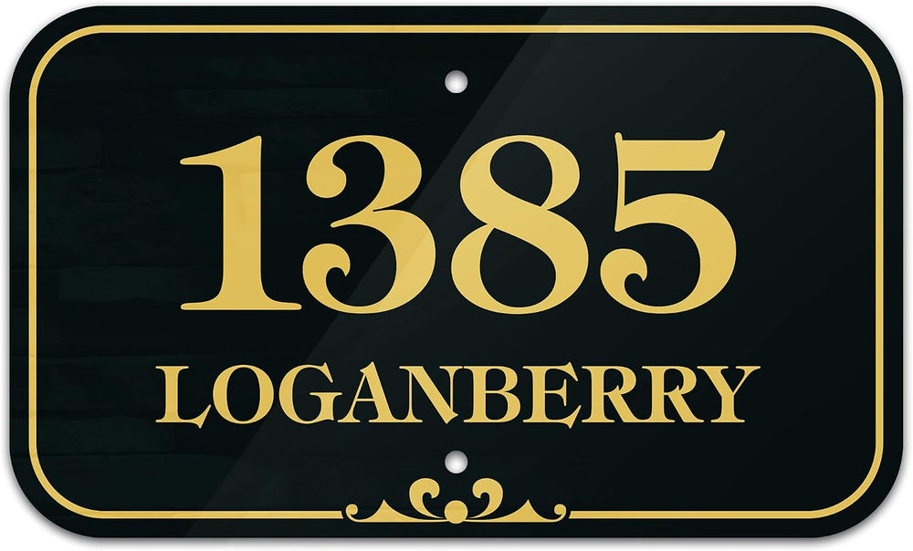 House Address Sign, House Address Plaque, Indoor/Outdoor Use, 7x12 Inch, 22 C...
