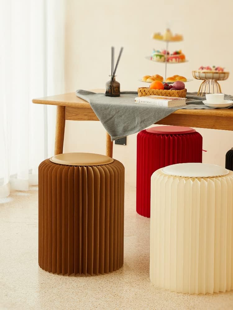 Brown Craft Paper Potable Stool - Folded Like A Book for Space Saving - Foot ...