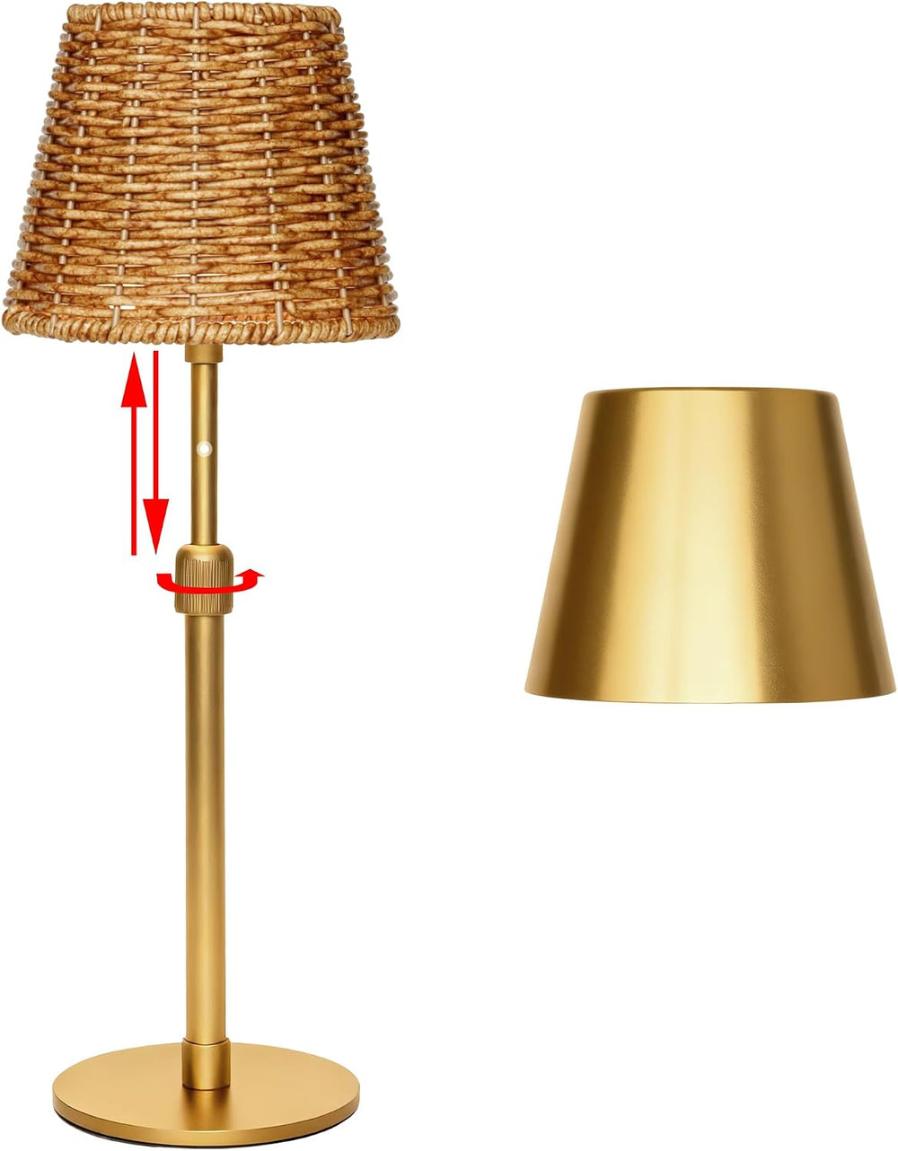 Mr.White Outdoor Waterproof Rechargeable Cordless Table Lamp with Telescopic ...