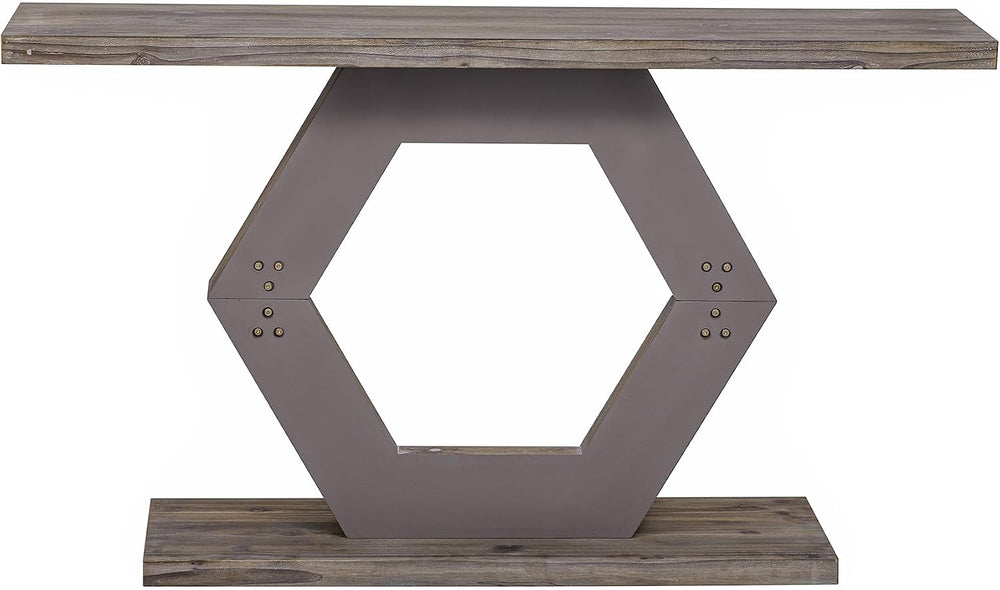 Modern Entryway Table with Innovative Hollow Hexagon Leg Structure and Premiu...