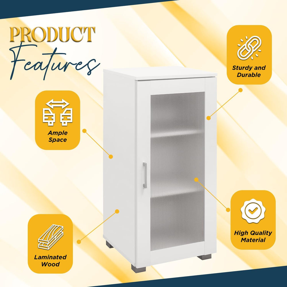 Kings Brand Furniture - Accent Buffet Storage Cabinet with Glass Door for Liv...
