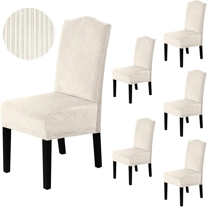 H.VERSAILTEX Velvet Dining Chair Covers Stretch Chair Covers for Dining Room ...