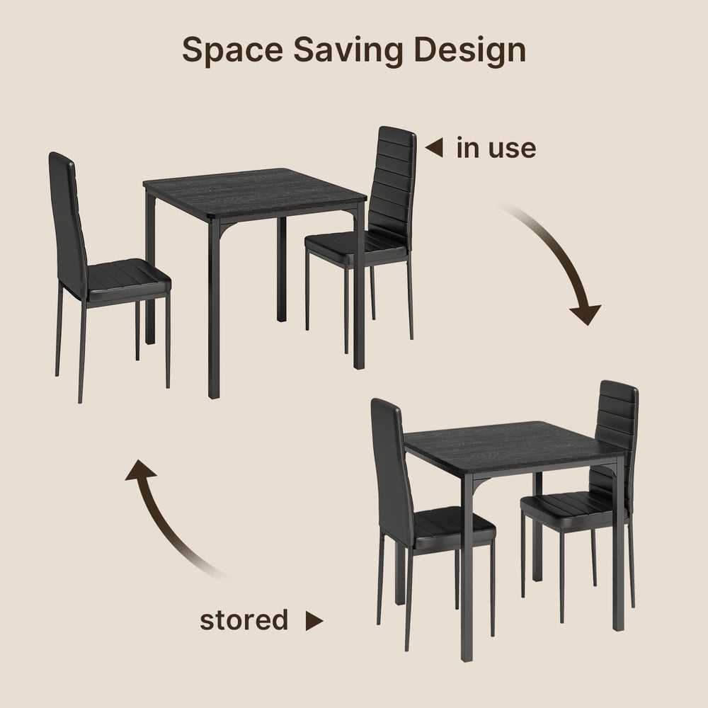 Gizoon Kitchen Table for 2, Table and Chairs Set of 2, 3 Piece Dinner Table S...