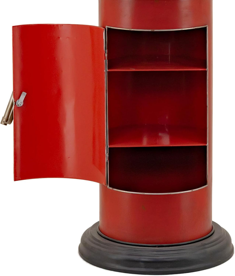 Zaer Ltd. Vintage Style Gas Pump Wine Rack with LED Light Accents, Route 66 D...