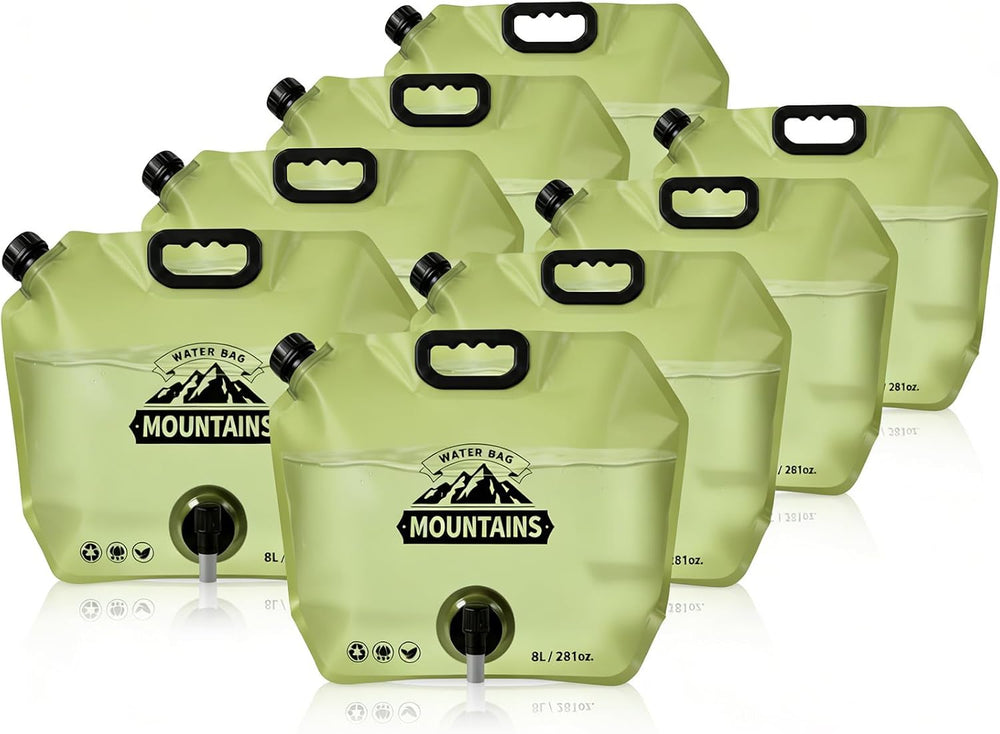 Collapsible Water Container 8L Camping Water Jug with Adjustable Faucet, Leak...