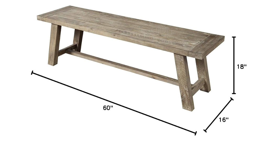 Alpine Furniture Newberry Acacia Bench, Weathered Natural