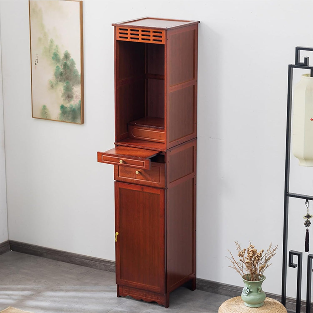 Meditation Cabinet with Drawers and Shelves, Altar Table with Large Storage S...