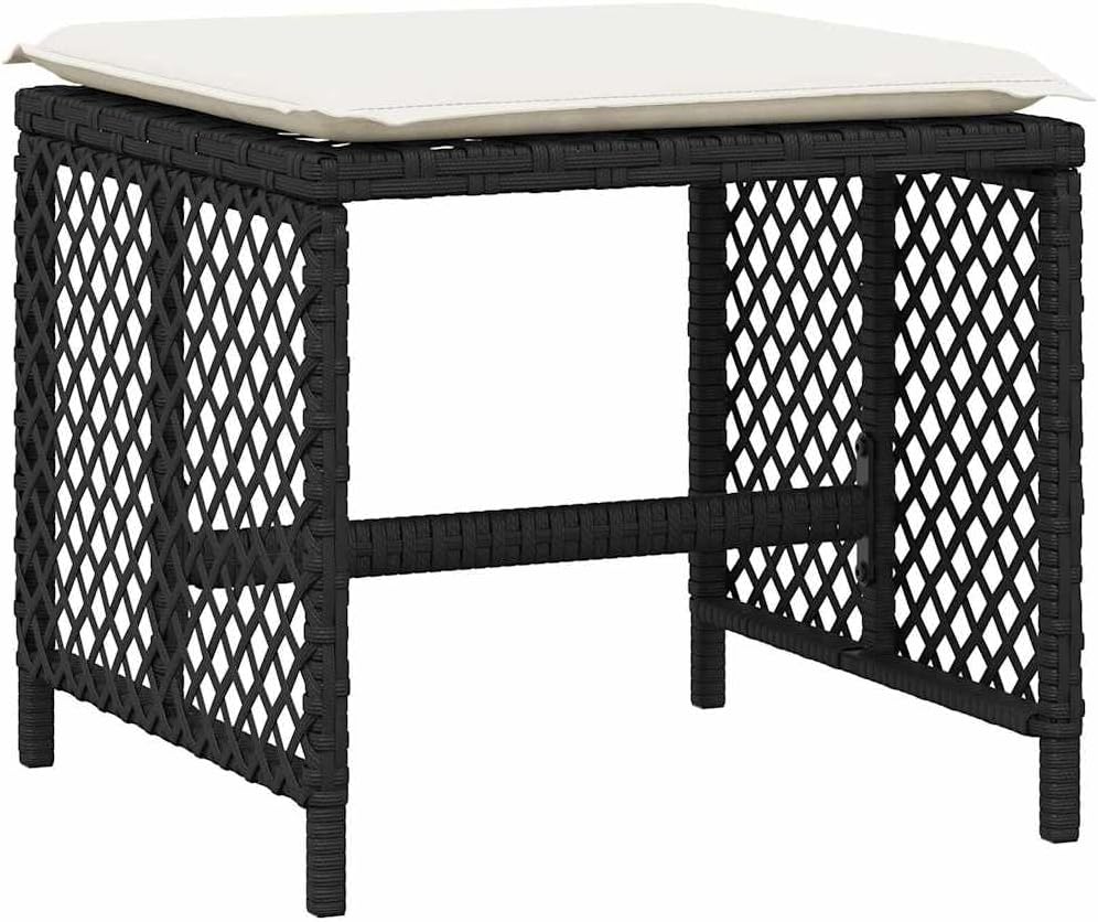 Garden Stool Set of 4 Black 14.2 in