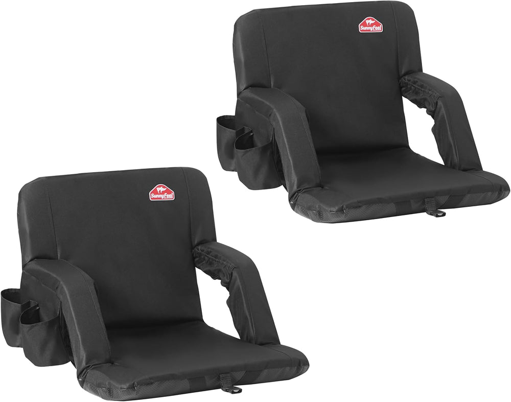 SUNNYFEEL Stadium Seat with Back Support, 4.7" Thick Cushion, 6 Reclinin...