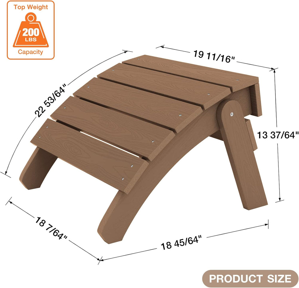 YEFU Adirondack Ottoman, Patio Foot Rest, Adirondack Foot Rest (2-Piece Foldi...