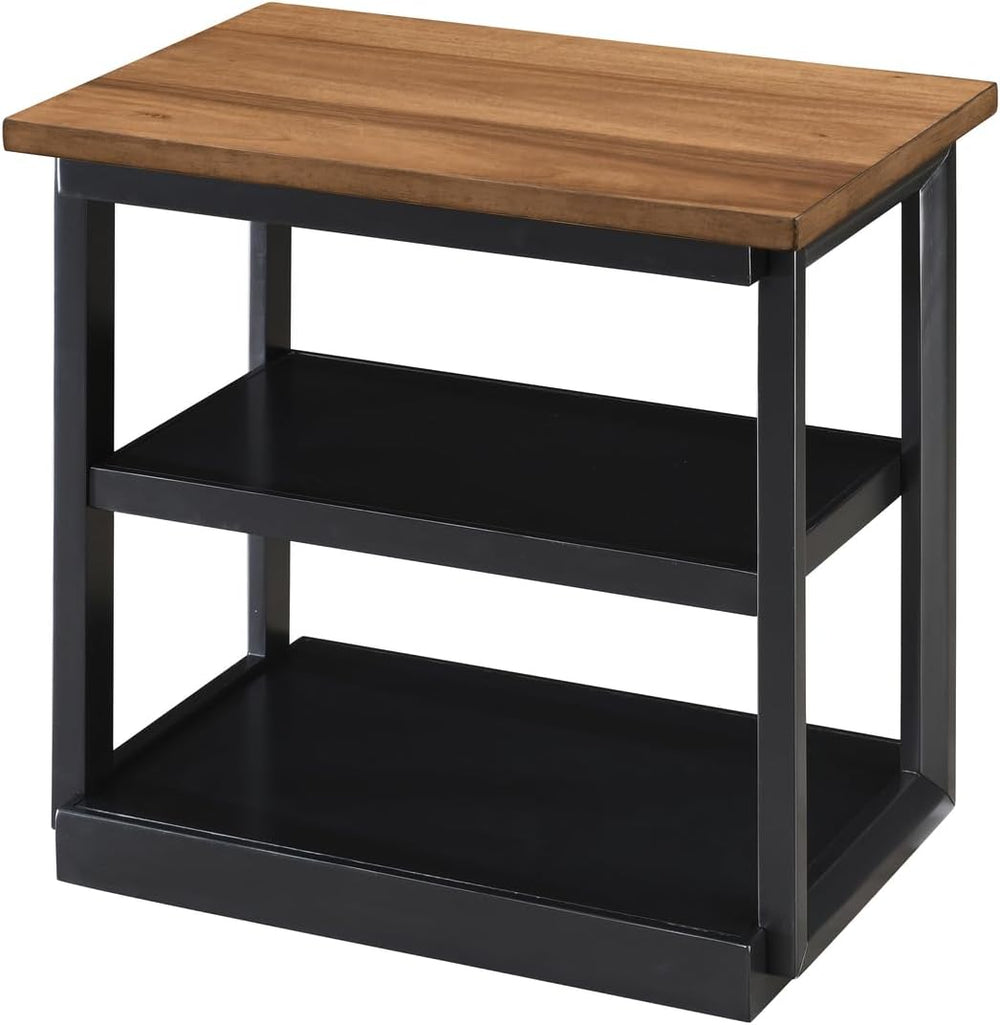 New Classic Furniture Decker 3-Piece Wood Occasional Table Set in Black/Brown