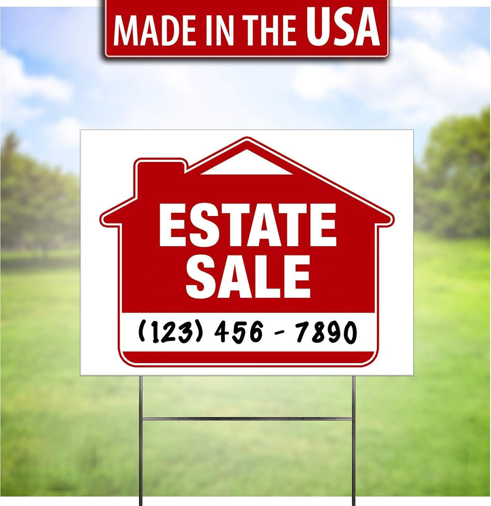 Estate Sale Signs (10 Pack) – Premium LARGE 24” x 18” Double-Sided with Heavy...