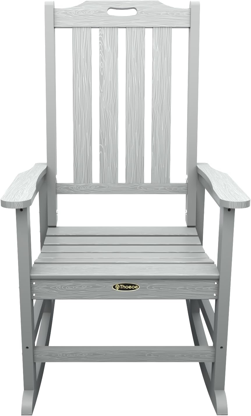 THOEOE Outdoor Rocking Chairs, Oversized Patio Rocking Chair | HDPE Outdoor R...