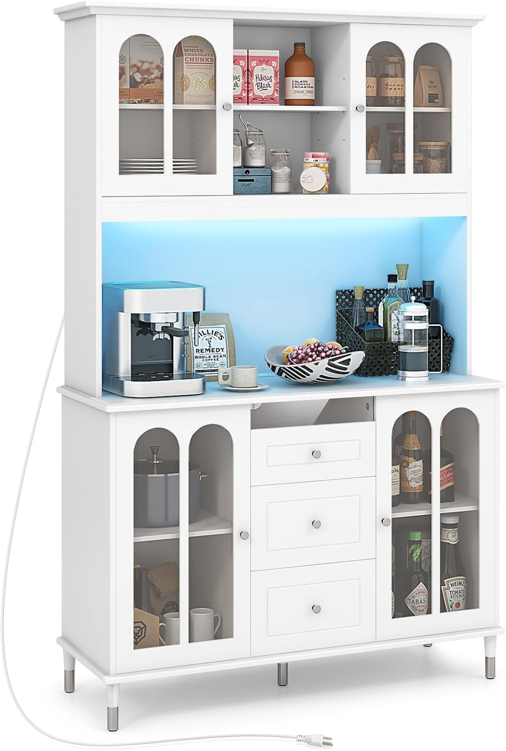 LOKO 73'' Kitchen Pantry Storage Cabinet, Freestanding Buffet Cabinet...