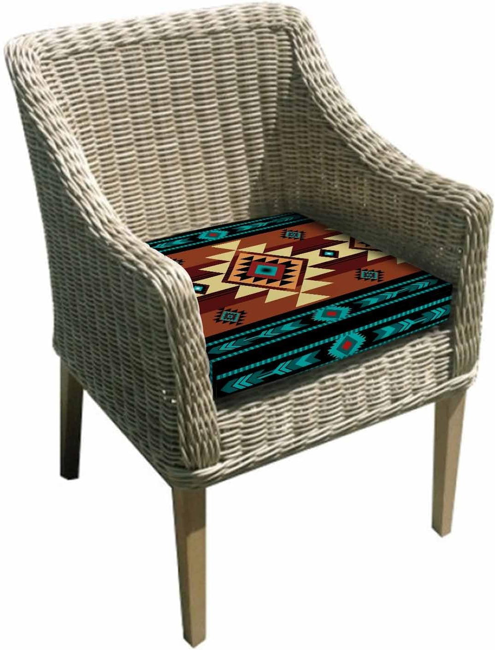 South West Red Indoor Outdoor Couch Cushion Covers Replacement 2 Pack, Native...