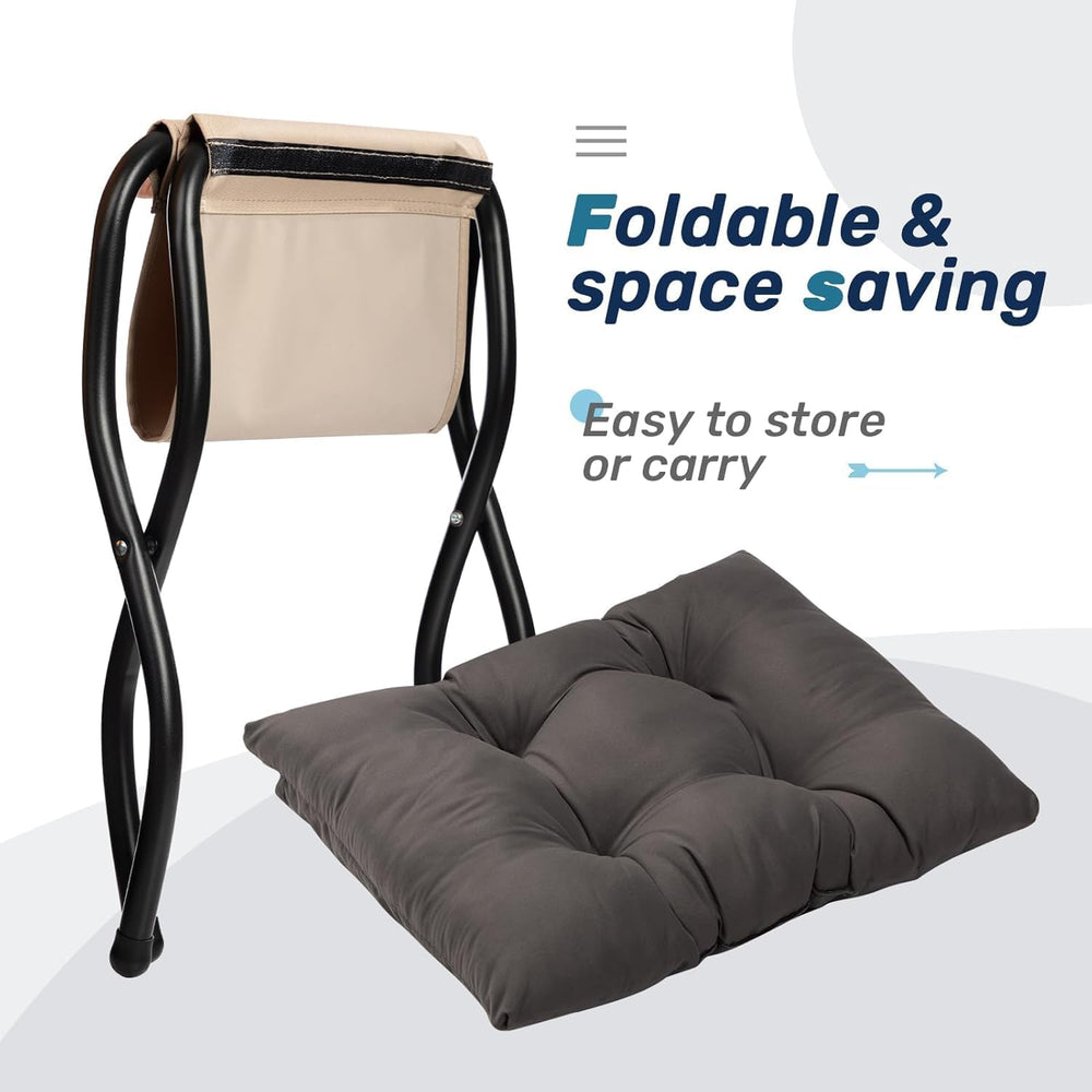 HollyHOME 15"(H) Folding Footrest Stool, Small Foldable Ottoman, Accent ...