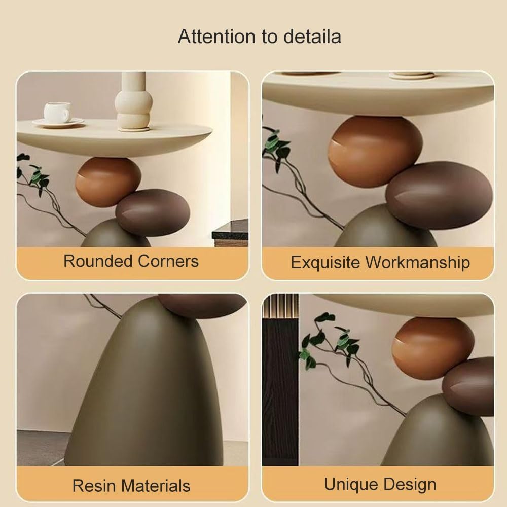 Multifunctional Resin Side Table, Distinctive End Table, Good Luck Coffee Tab...