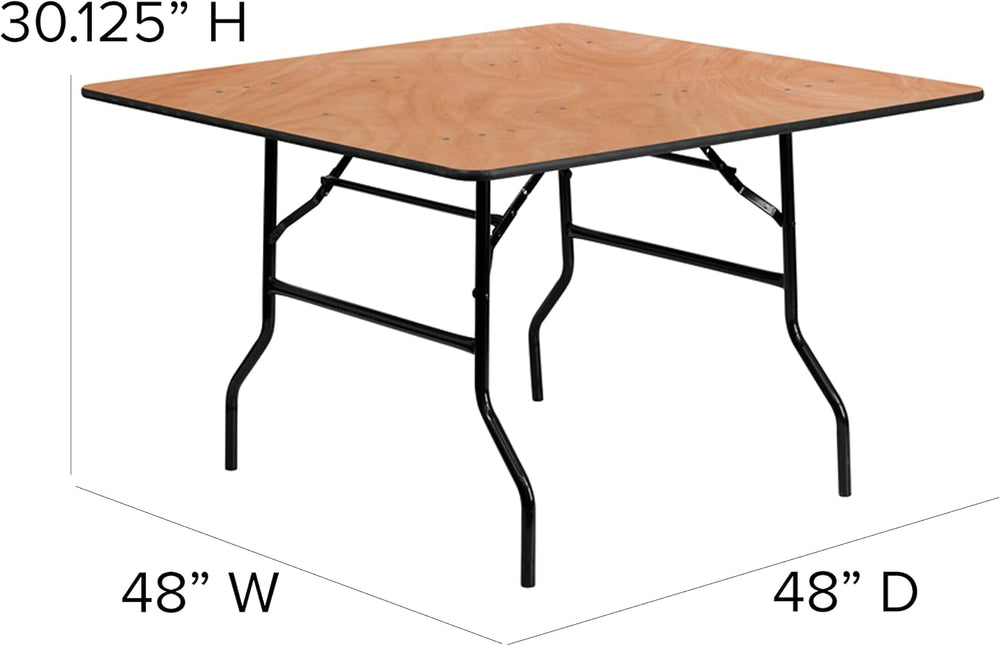 Flash Furniture 4 ft Wood Folding Square Banquet Table | Durable Construction...
