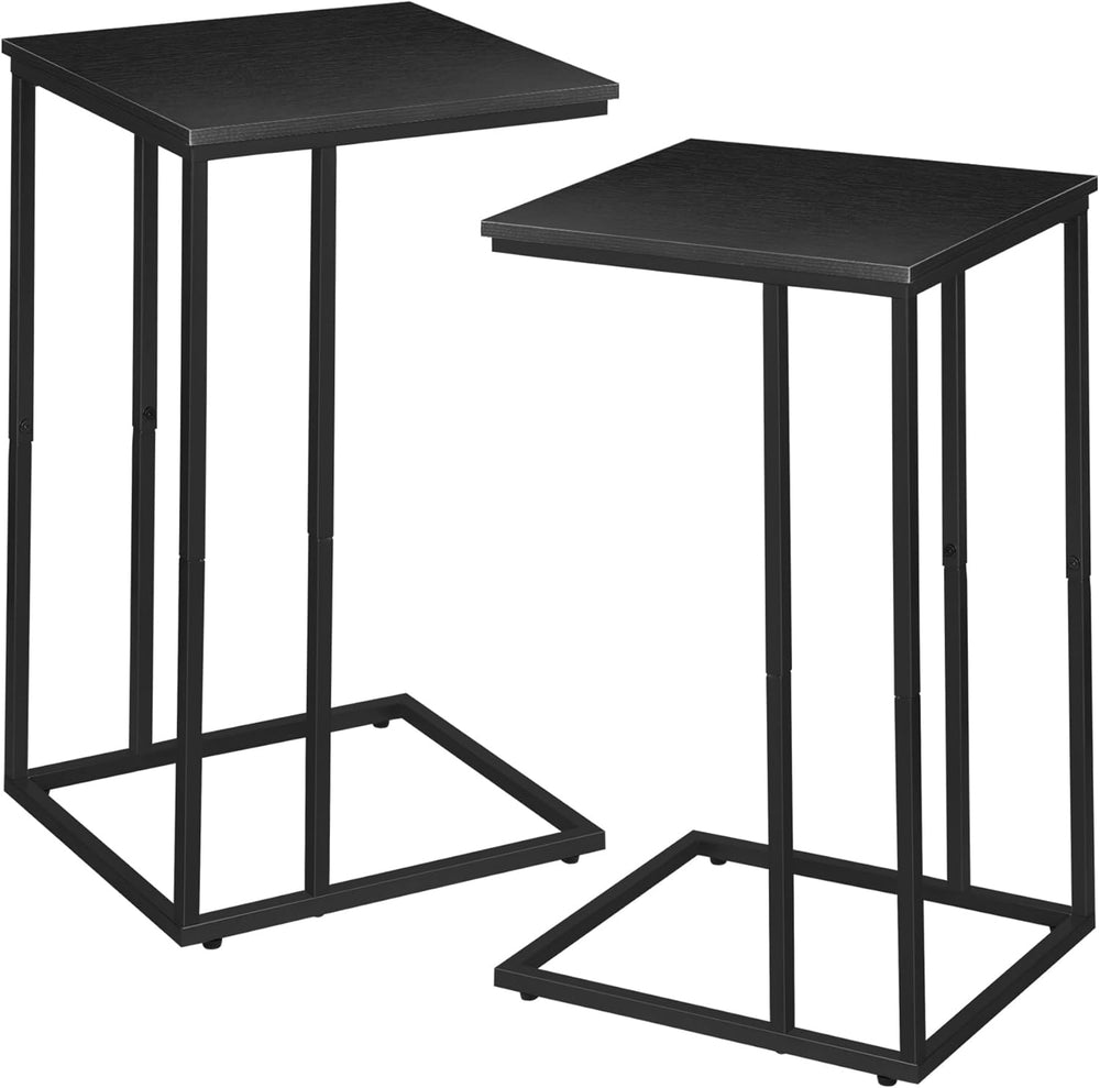 C Shaped Side Table Set of 2, Skinny Sofa Table for Sofa and Bed, Couch Table...