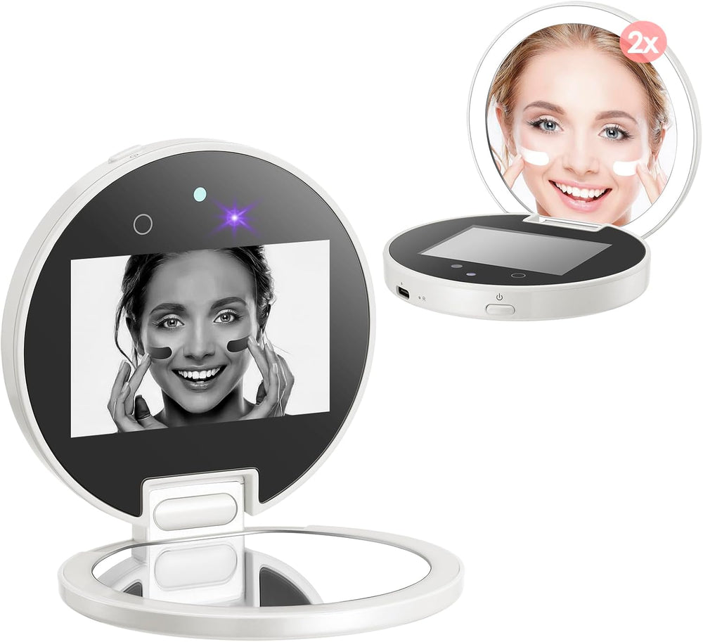 UV Camera for Sunscreen Test with 2X Magnifying Vanity Mirror 3.8 Inch