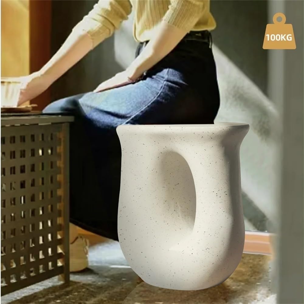 End Tables U-Shaped Geometric Concrete Decorative Table for Indoor and Outdoo...
