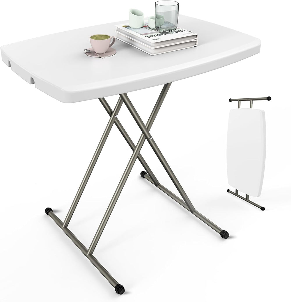 VINGLI Small Adjustable Folding Table, 13.8 in-28 in Height Personal Laptop T...