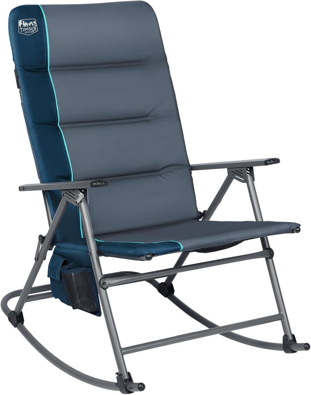 Timber Ridge Oversized Folding Rocking Camping Chair, Padded Outdoor Rocker w...