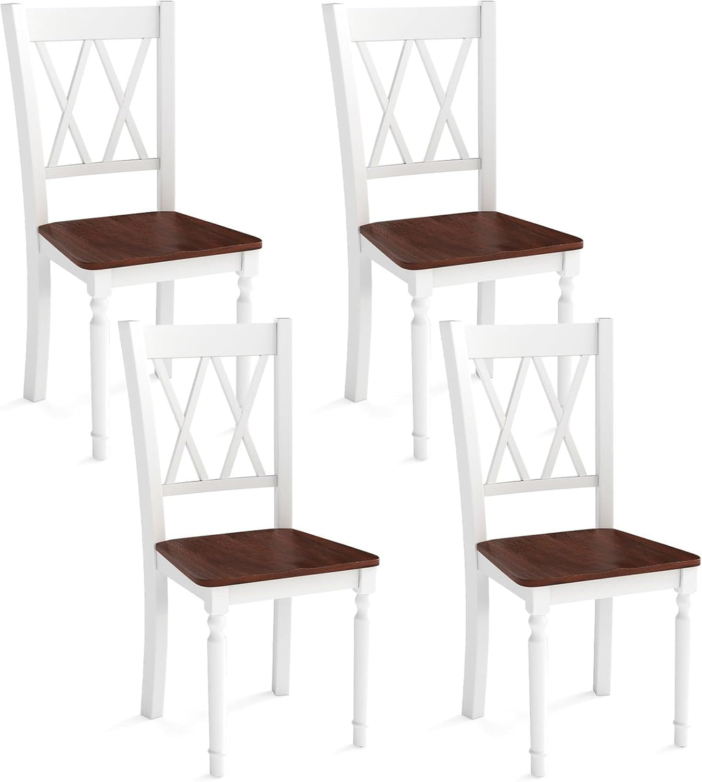GOFLAME Wooden Dining Chairs Set of 4, Farmhouse Kitchen Side Chairs with Erg...