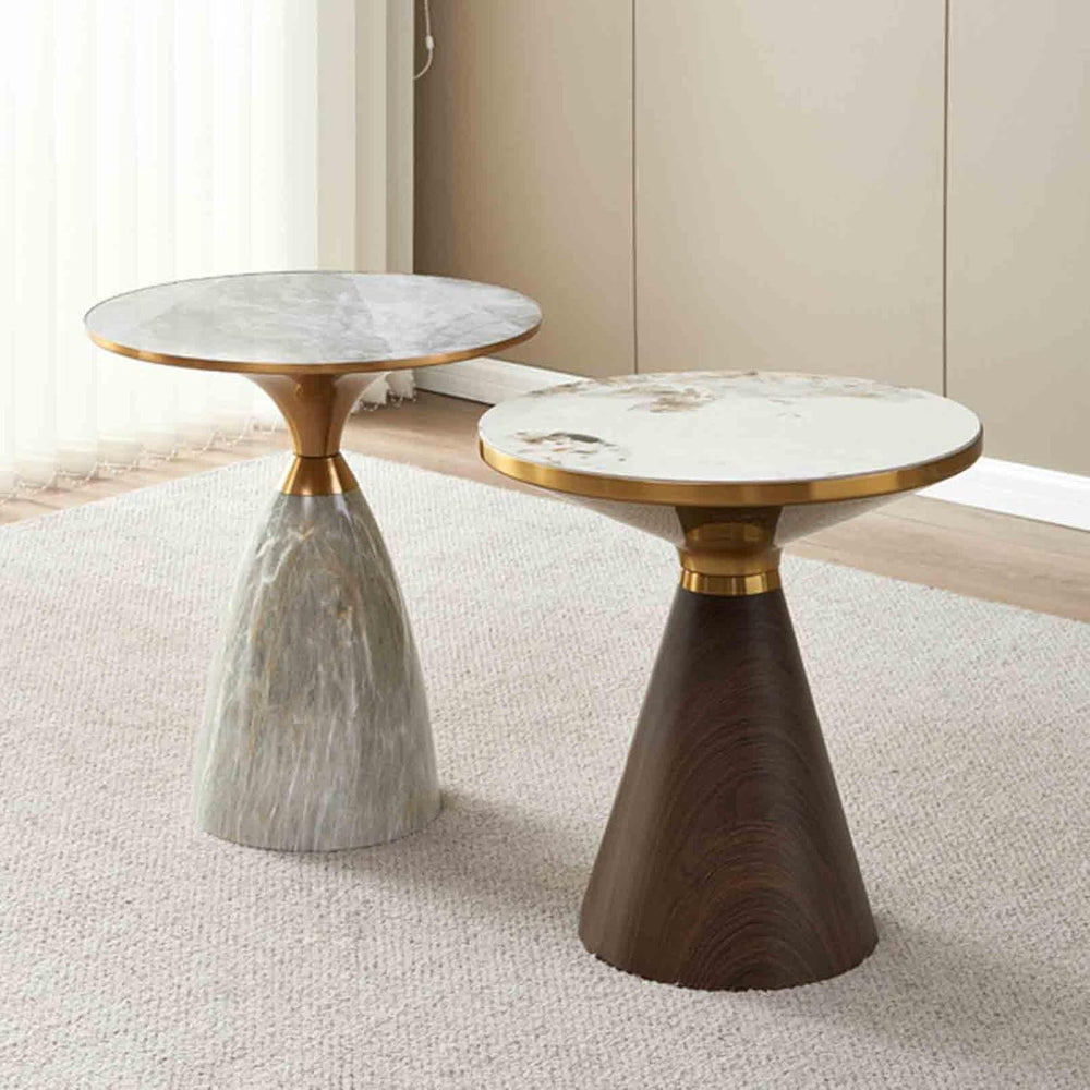 Round Coffee Table Circle Side End Tables for Living Room, Night Stand Tea Ta...