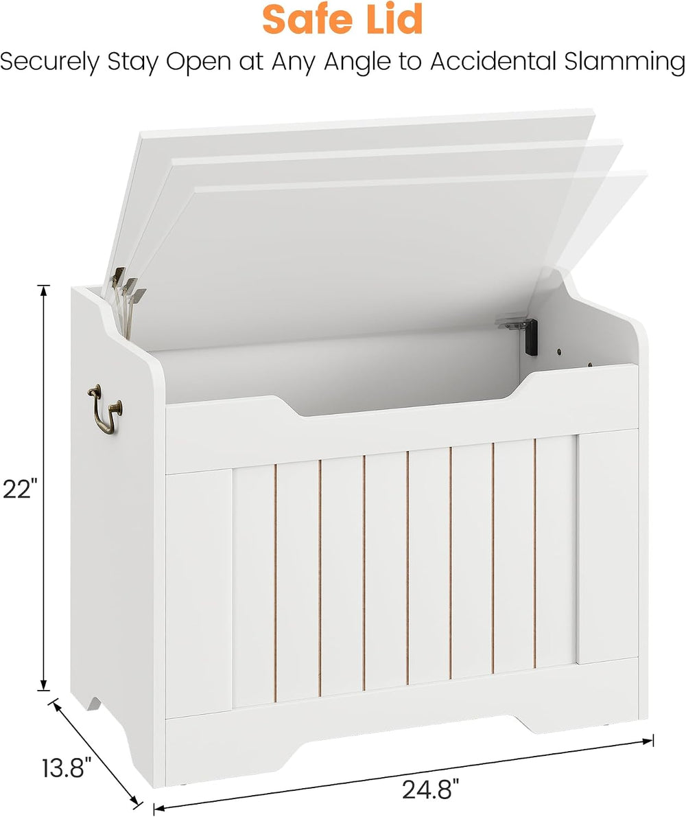 Garvee Storage Chest, 24.8" Wooden Storage Bench with Safety Hinge, Flip...