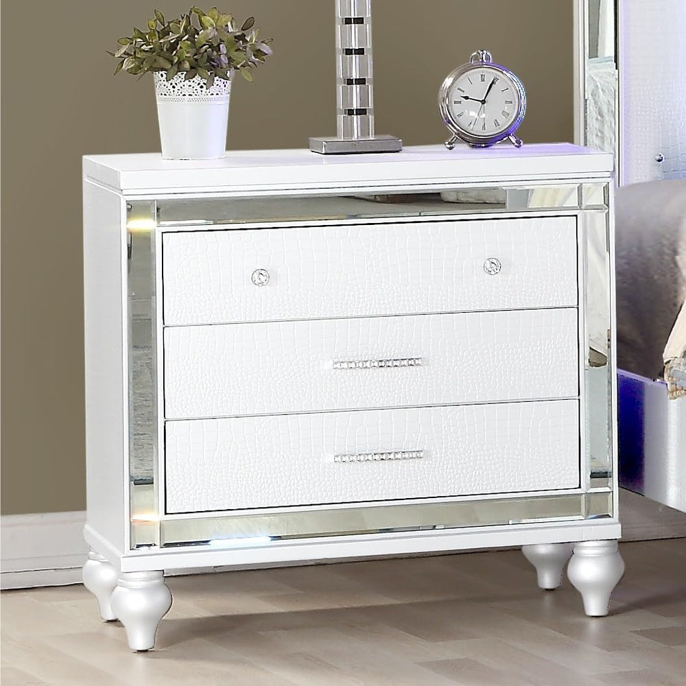 Modern Style Mirror Framed Nightstand,for Small Spaces