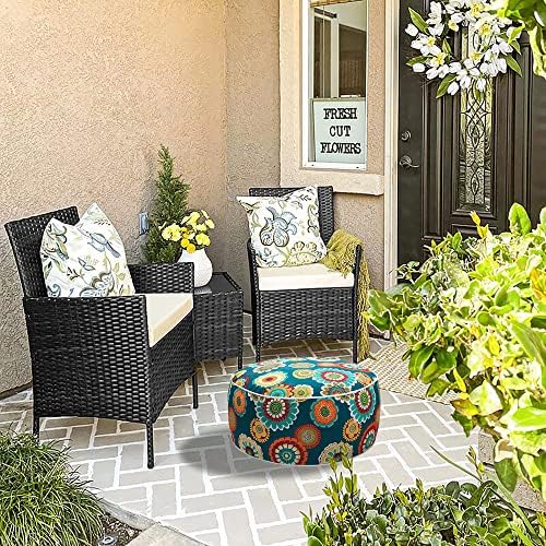 Magpie Fabrics Indoor/Outdoor Inflatable Stool Ottoman Pouf, Water Repellent ...