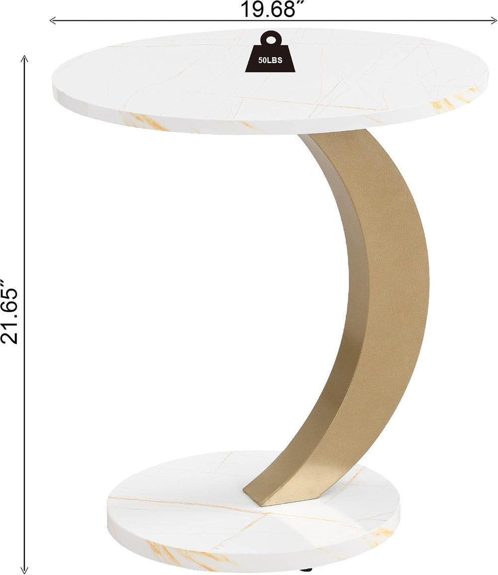 Modern Nesting Golden Coffee Table Set of 2, End Table Coffee Table Set for L...