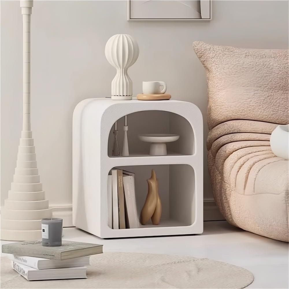 Modern Side Table, Creative Decorative Side Table, Nightstand with 2 Layers o...