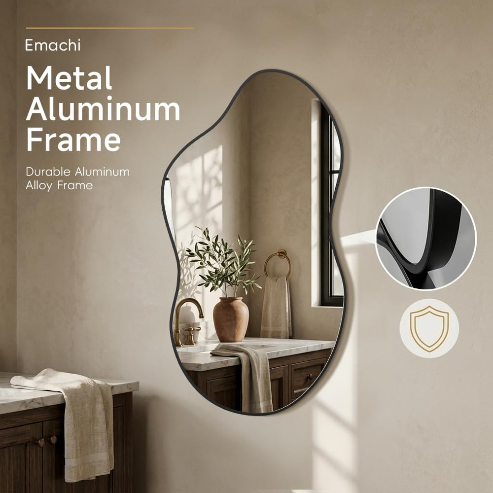 24"X40" Wall Mirror Irregular Mirror for Bathroom Bedroom & Ent...