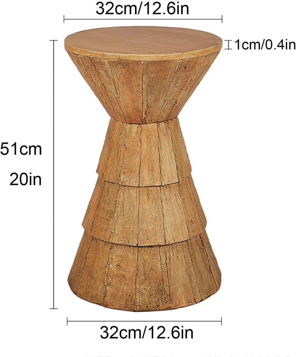 Hourglass Shaped Side Table Decorative Tables Nightstand Round Sofa Side Tabl...