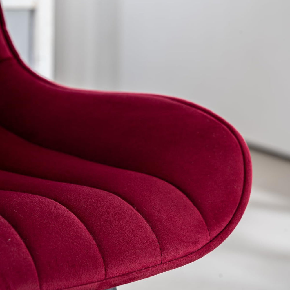Bar Stools Set of 2 with Velvet Upholstery, Burgundy | Luxury Counter Height ...