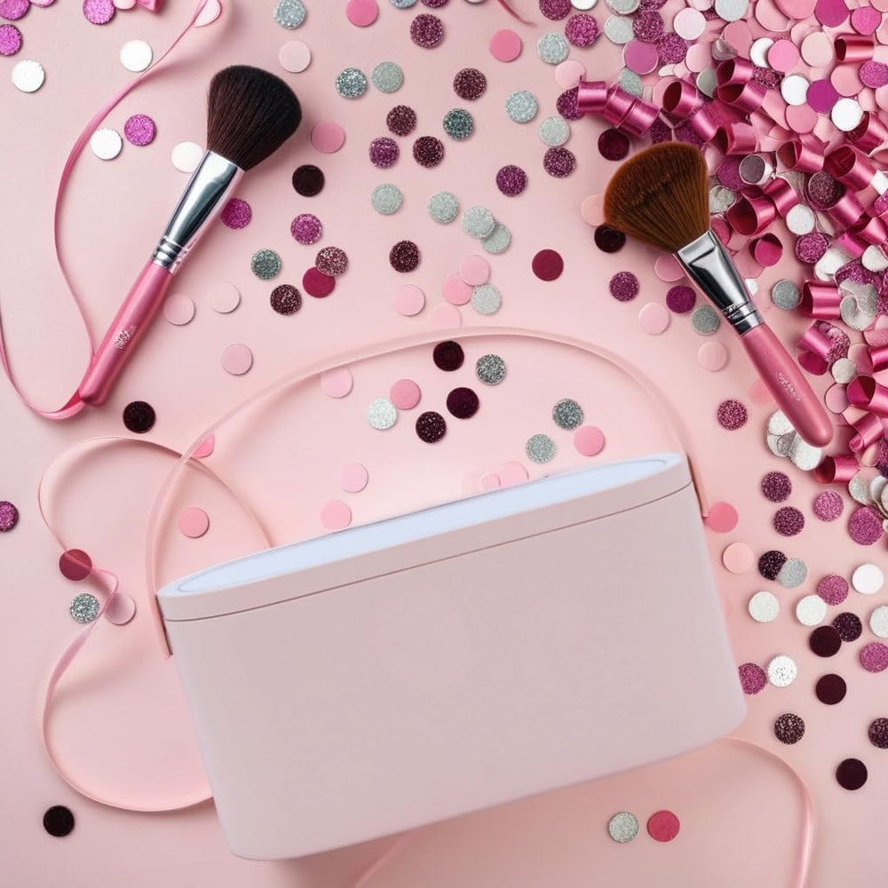 2025 Makeup Case with Mirror, Portable Cosmetics Box with LED Lighted Mirror ...