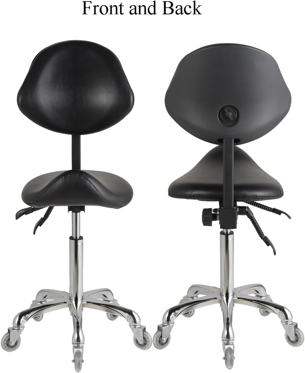 Adjustable Saddle Stool Chairs with Back Support Ergonomic for Medical Clinic...