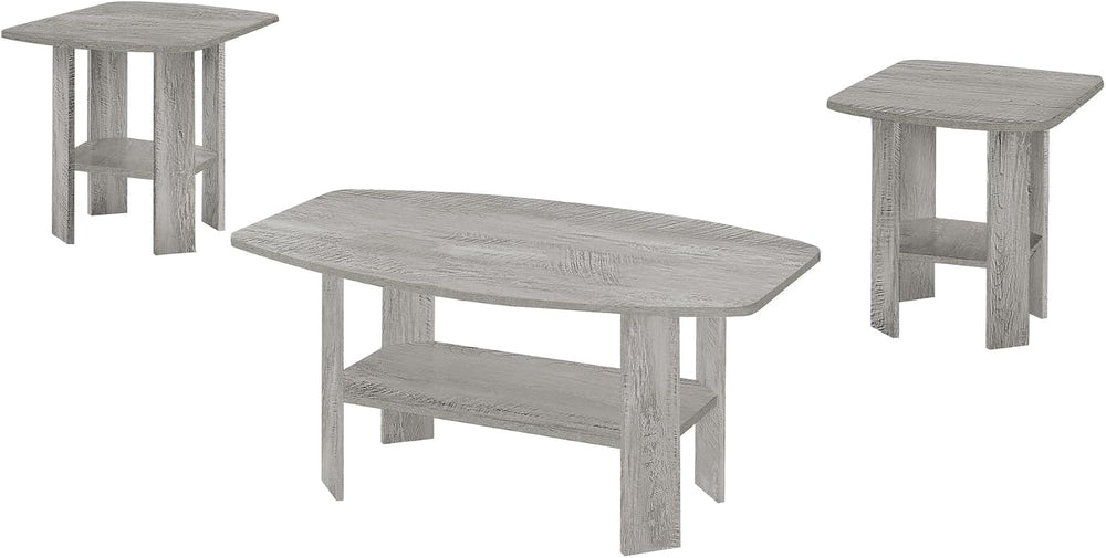 3-Piece Grey Laminate Table Set for Living Room with Particle Board | industr...