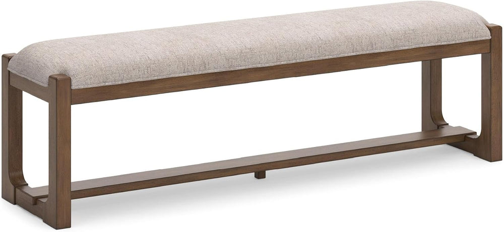 Signature Design by Ashley Cabalynn Farmhouse Upholstered Dining Bench, Foam ...