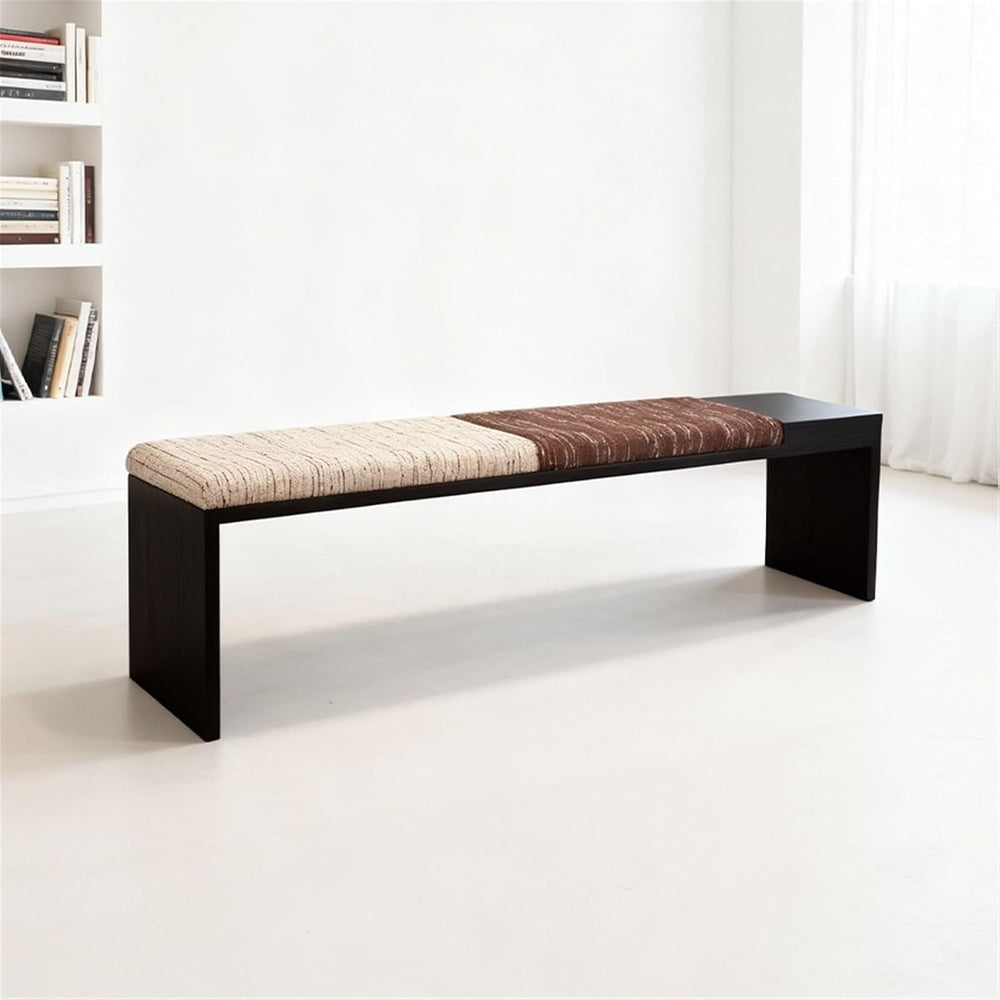 Modern Fabric Bench for Office Area Casual Dressing Room Bedroom Wooden Bed e...