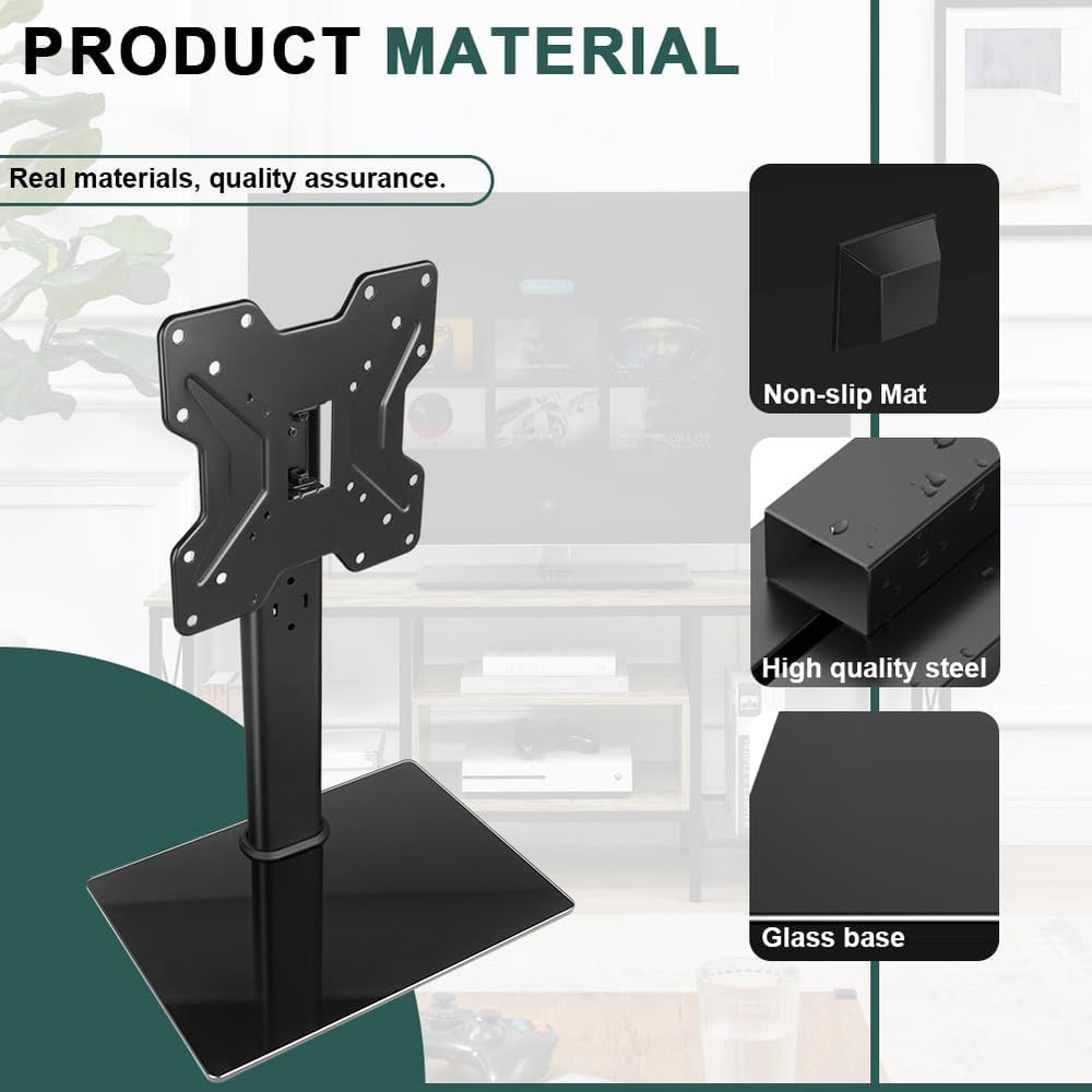 BFTOU Universal TV Stand for 13"–43" TVs Swivel 4 Level Height Adju...