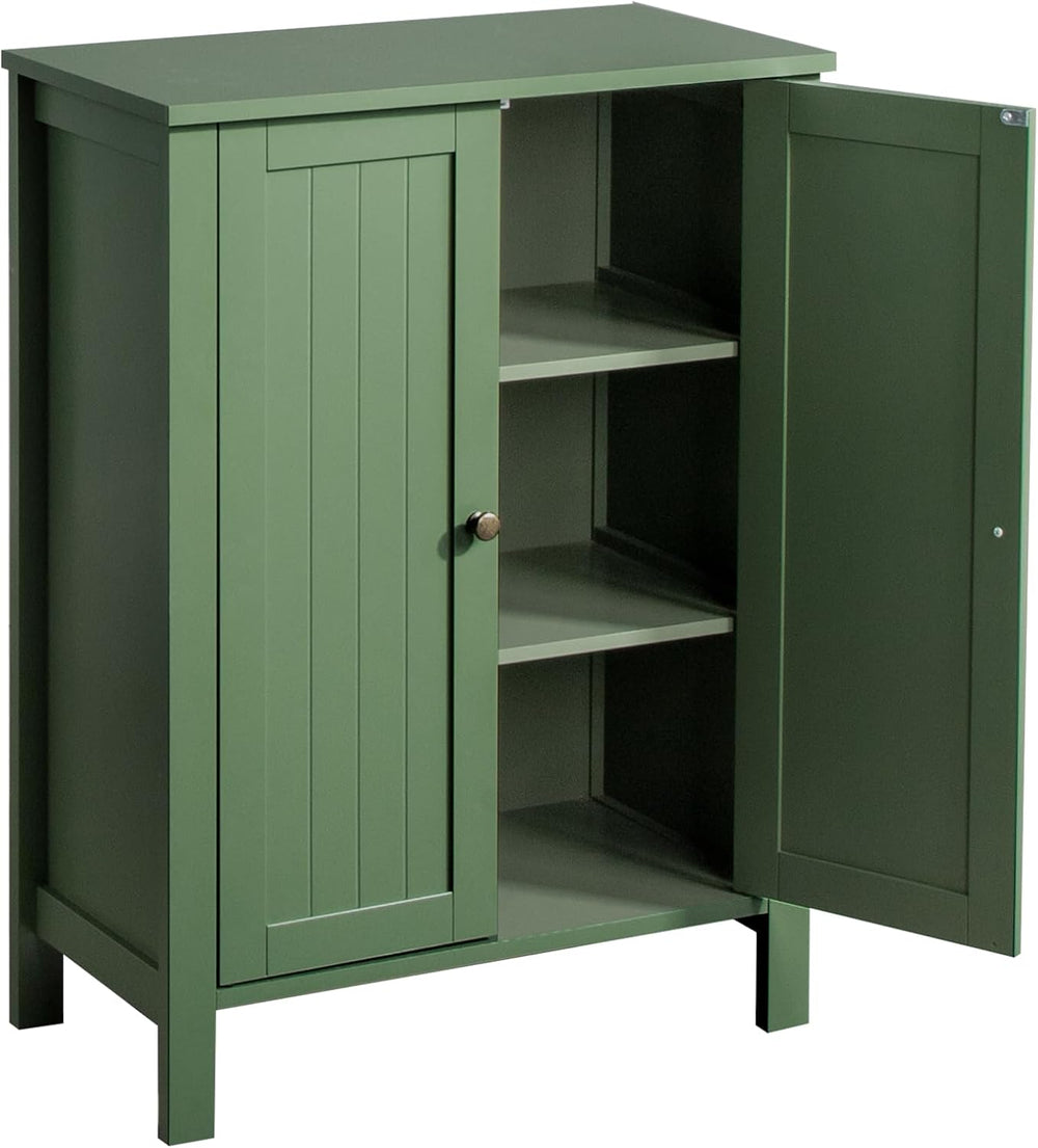 Bonnlo Free Standing Bathroom Cabinet, Sage Green Accent Storage Cabinet with...