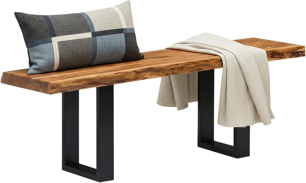 Alaterre Furniture Alpine Solid Wood Entryway Bench - 48 Inch Industrial Mode...