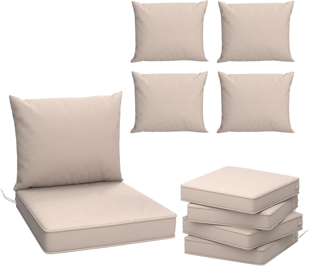 Outdoor Chair Cushions Set of 4, 24 x 24 Inch Patio Furniture Cushions with S...