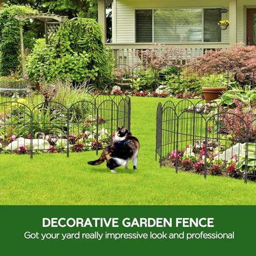 Goovilla Garden Fence, Total 27ft(L) x 24in(H), 25 Pcs, Rustproof Metal