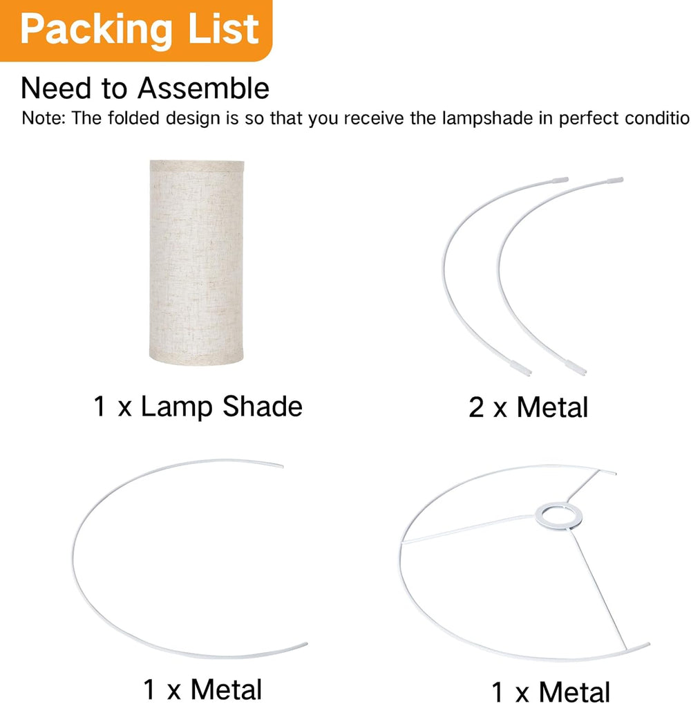 OUTON Beige Large Drum Lamp Shades for Floor Lamps, 16" Top x16" Bo...