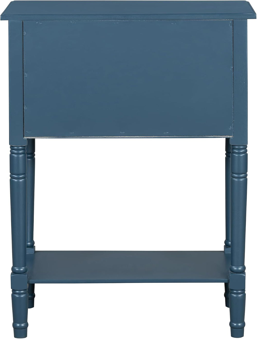 Merax Small Entryway Table with Drawer ans Shelf, Navy | Slim Sofa Table Behi...