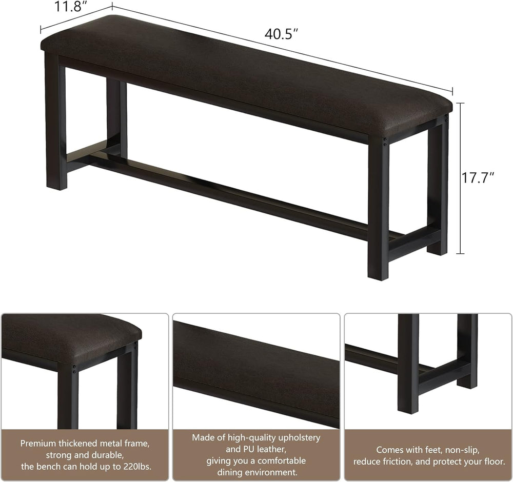 Dining Room Table Set with 2 Benches, Dining Table Set for 4-6, Dinner Table ...